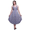 thumbnail image 1 of Bimba Robe Imprimée Florale pour Femmes Bretelles Spaghetti Col en V Midi Plage-Large, 1 of 5