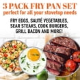 thumbnail image 4 of Gotham Steel Hard Anodized 8", 10", 12" Premium Chef's Skillet Set, with Ultimate Nonstick Ceramic & Titanium Coating, Oven and Dishwasher Safe, Brown, Large, 4 of 6