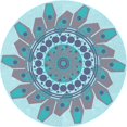 thumbnail image 1 of Ahgly Company Tapis d'Intérieur Ronds Lavables à la Machine, Style Transitionnel, Bleu Koi Bleu, Tapis de Zone, 7 Pieds Rond, 1 of 7