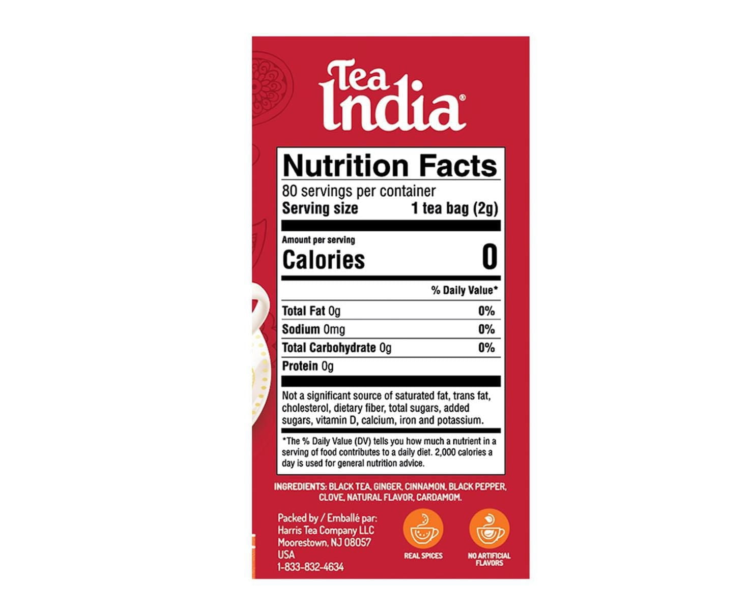 Thé Masala Chai de Tea India, 80 sachets