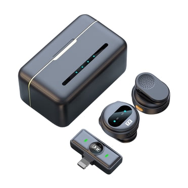 Microphone Sans Fil 2,4G à Pince Magnétique à un Déclencheur-Deux pour Téléphone Intelligent