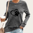 thumbnail image 1 of Nouveaux Hauts pour Femmes 2023 Mode Femme Col Rond Manches Longues T-Shirt Automne Imprimé Blouse Hauts Chandail en Molleton Grande Taille Chemise Manches Longues pour Femmes, 1 of 4