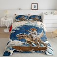 thumbnail image 2 of Erosebridal Dog Riding Dinosaur Bedding Twin Comforter Set,Cartoon Wildlife Down Comforter,Animal Decor,Reversible,Lightweight,2-Piece, 2 of 7