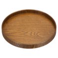 thumbnail image 1 of Unique Bargains 8' Round Wood Serving Tray Decorative Platter Home Kitchen Candle, Brown, 1 of 6