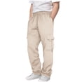 thumbnail image 2 of XZNGL Boys Sweatpants, Drawstring Waist, Multiple Pockets, Polyester Fabric, Relaxed Fit, Ankle-Length Jogger Style, for Daily Wear and Outdoor Activities, 2 of 9
