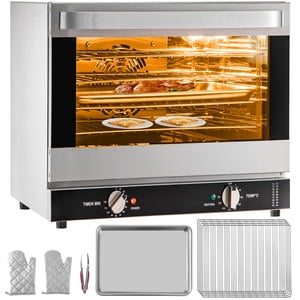 KFFKFF Professional Convection Oven, 66L/60Qt,Mid-Size Countertop Oven, 1800W, 4-Level Toaster with See-Through Front Door, Electric Oven Includes Trays,Wire Racks, and Clip Gloves,120V,ETL Certified