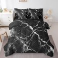 thumbnail image 1 of YST 7 Pcs Black Marble Comforter Set Full Size, Artwork Stone Pattern Bed In A Bag With Flat Sheet And Fitted Sheet For Kids And Adults, Marble Texture Bedding Set With Pillowcases & Shams, 1 of 5
