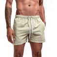 thumbnail image 1 of Shorts de Plage Unisexes Décontractés à Cordon de Serrage avec Poche Solide Cinq Points, 1 of 8