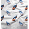 thumbnail image 1 of Soimoi Velvet Fabric Swirl & Floral Block Printed Fabric 1 Yard 58 Inch Wide, 1 of 3