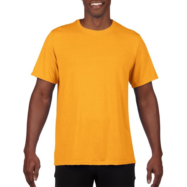 Gildan Mens Performance T-Shirt, S, Gold