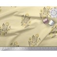 thumbnail image 3 of Soimoi Poly Georgette Fabric Leaves & Floral Block Print Fabric by The Yard 52 Inch Wide, 3 of 3