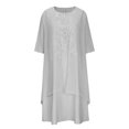 thumbnail image 3 of Gamivast Robe en Mousseline Petite 2 Pcs pour Femmes Invitée de Mariage Chic Décontractée Robe de Mère de la Mariée Maxi Robes d'Été, 3 of 5