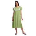 thumbnail image 1 of Moomaya Robe de Nuit à Manches Courtes Imprimée pour Femme, Col en V, en Coton, 1 of 5