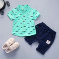thumbnail image 2 of MIASHUI Toddler Boy Cotton Summer Short Sleeve T-Shirt and Short Set,Green,2-3 Years, 2 of 3