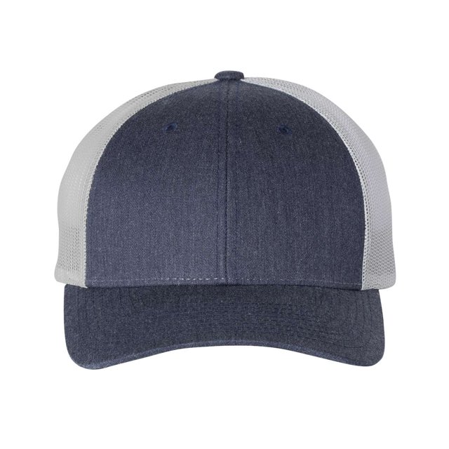 Richardson Low Pro Trucker Cap, M-L, Heather Navy-Silver