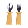 thumbnail image 2 of BKER Stainless Steel Fork Spoon Set With Silicone Handle Durable Tableware For Kitchen Dining Camping Travel Picnic BBQ Party, 2 of 4