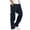 Navy, variant on CFLVAEK Men's Cargo Pants with Stretch Solid Casual Elastic Waist Multiple Pockets Outdoor Straight Type Fitness Pants Cargo Pants Trousers Regular Fit Comfort Waist Pants Black L