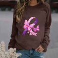 thumbnail image 2 of Rbaofujie Chandails Légers pour Femmes Femmes Mode Décontractée Imprimé Col Rond Ample Manches Longues T-shirt Hauts Blouse Brun Chandails à Capuche Graphiques pour Femmes, 2 of 4