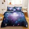 thumbnail image 2 of Move Over Blue Galaxy Bedding Sets Queen Galaxy Duvet Cover Set Galaxy Pattern Microfiber No Filling, 2 of 9
