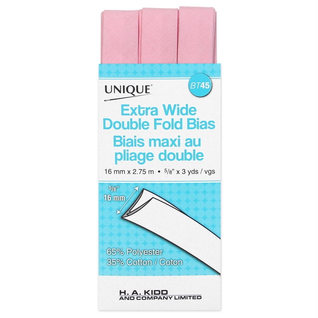 Unique - biais de finition - pink - coton, polyester - 16 mm - 1 unité
