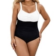 thumbnail image 1 of Womens Plus Size Bathing Suit Color Block Bathing Suits Womens Swimsuits 1 Piece Plus Size Beach Swimsuit, 1 of 5