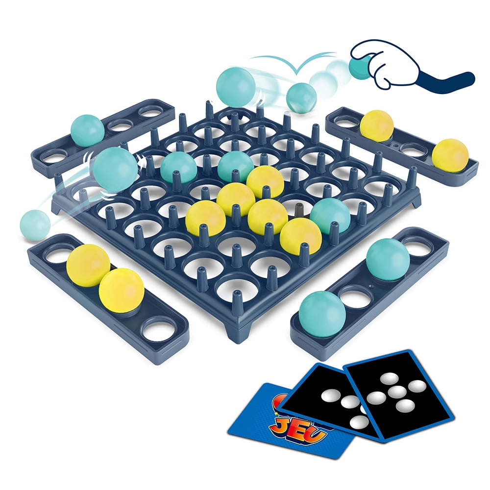 Jeu de plateau de fête des balles rebondissantes, jeu de table compétitif à deux joueurs avec balles à rebond, jeu de stratégie interactif familial avec cartes assorties, cadeau jouet pour enfants et