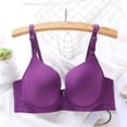 thumbnail image 2 of Sentmoon Bras for Women Oversize Seamless Lift Adjustable Strap T Shirt Bras for Women Thin Style Anti-Sagging Comfortable Solid Color Wireless Bras for Daily Commute Purple 95C, 2 of 4