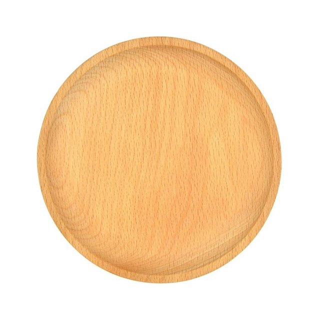 Plateau de Rangement Polyvalent 4 Formes en Bois Massif Rectangle Carré Ellipse Assiette de Pains de Dîner Fournitures à Domicile