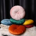 thumbnail image 5 of Coussin Rond en Velours, Décoration pour la Maison, Coussin Rond Plissé pour Canapé, Chaise, Lit, Voiture, 5 of 5