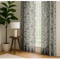 thumbnail image 4 of Vargottam Cotton Curtains for Windows - 3-in-1 Rod Pocket/Back Tab Short Window Drapes - Light Filtering Cotton Panels - Set of 2, 52"x63" - Floral Vine Pattern (Green), 4 of 8