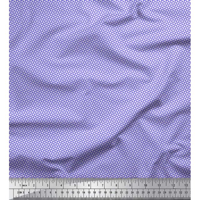 Soimoi Purple Cotton Duck Fabric Diamond & Triangle Geometric Print Fabric by the Yard 56 Inch Wide