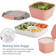 thumbnail image 2 of 52 oz Salad Containers To Go with 3 Compartments, Leak Proof Salad Tupperware, 2 of 5