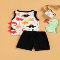 thumbnail image 3 of Boys Sets Letter Crew Neck Sleeveless Vest Tree Shorts, 3 of 6