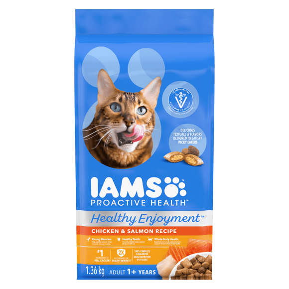 Iams Proactive Health Healthy Enjoyment Chicken & Salmon Adult Dry Cat Food 1.4kg