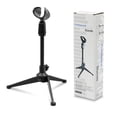 thumbnail image 1 of 3-Leg Microphone Desk Stand, Adjustable Holder for Wired or Wireless Mics, Includes Fill Light Mount and Accessories, 1 of 8