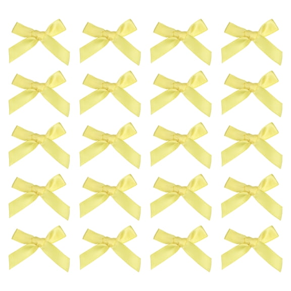 Uxcell 20 pcs Mini Hair Bows, 2" Cute Satin Bow Hair Clips Small Ribbon Barrettes Tiny Bowknot Hairclip for Women Teen Girls Hairstyle Accessories, Yellow