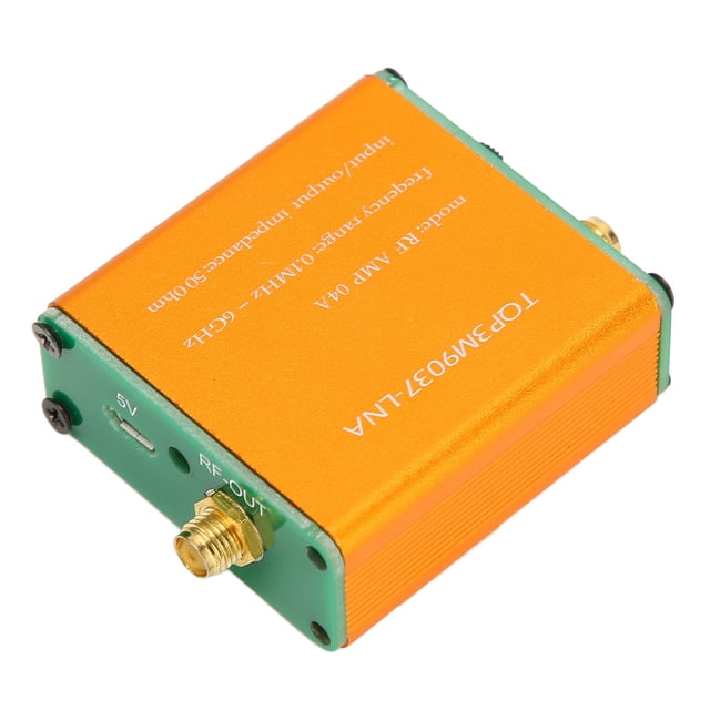 RF Amplifier, Ultra Bandwidth, High Linearity 20dB Gain. Battery Powered. Wide Frequency Range 0.1MHz-6GHz, SMA Female Connector. High IP3 Output, Continuous Wave.