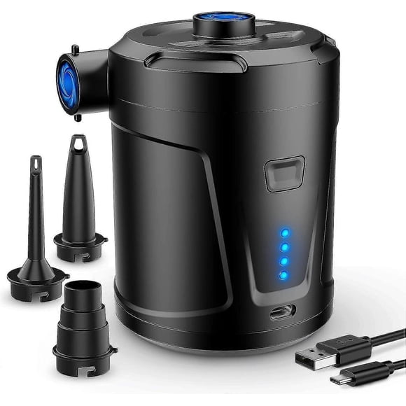 Electric Air Pump, 5200mah Portable Air Pump With Fast Inflating/deflating, Rechargeable Electric Pump With 3 Nozzles For Kids Paddling Pool,swimming