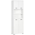 thumbnail image 1 of kleankin Armoire de Rangement Haute pour Salle de Bain avec Portes et Placards, Blanc, 1 of 10