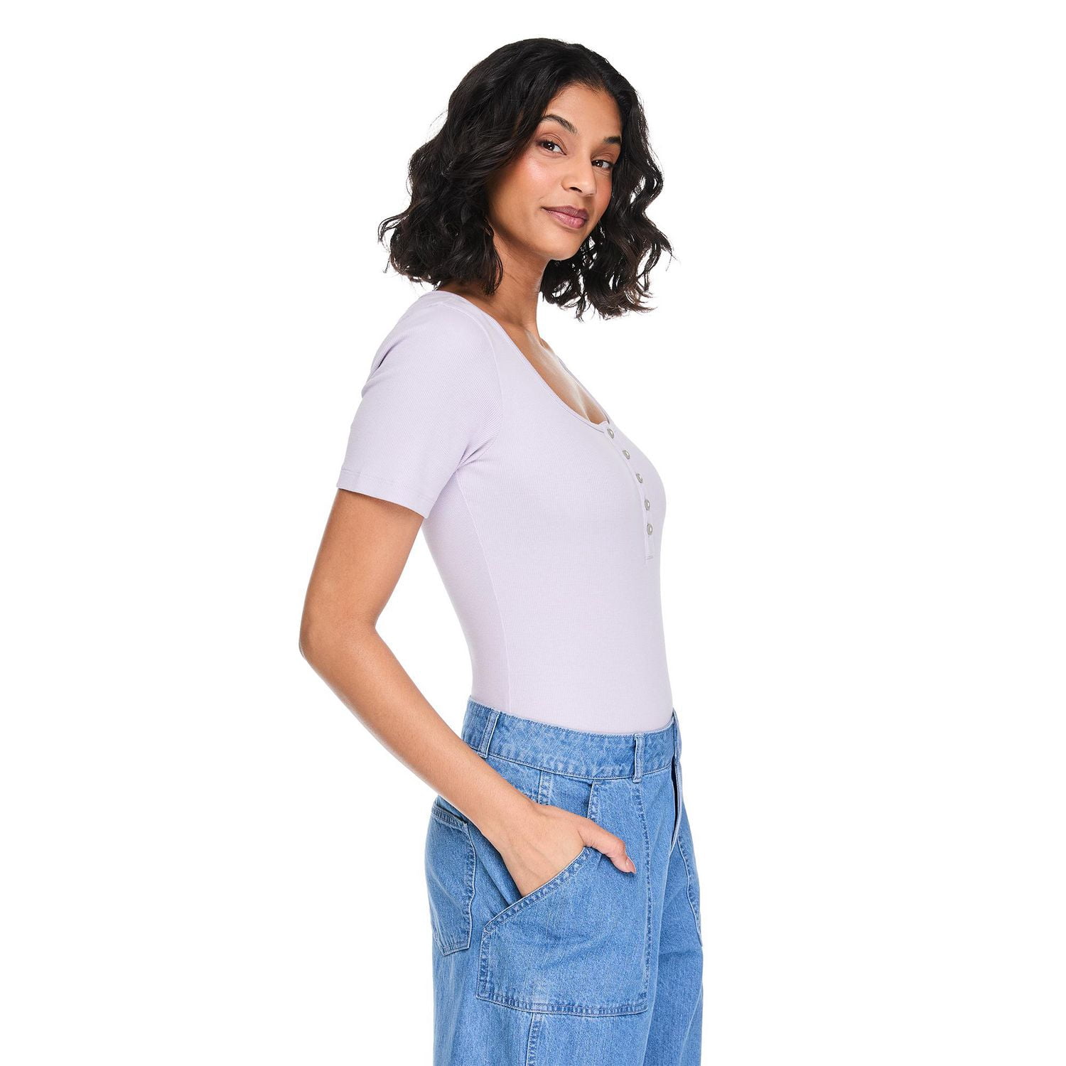 Justaucorps avec encolure henley George pour femmes