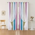 thumbnail image 1 of FcBaudy Home Decor, Room Decor, Gradient Striped Double-layer Shade Curtains Dreamy Star Shade Curtains Multi-color Curtains Suitable For Bedroom And Living Room Decoration Polyester curtains, 1 of 6