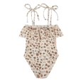 thumbnail image 4 of WEIYLL Girls One Piece Swimsuits 1Pc Bikini Color Floral Print Rash Guard Beach Pool Khaki Beachwear for 18-24 Months, 4 of 4