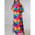 thumbnail image 3 of Tralilbee Nouvelle Robe Blouse Style Manches Longues Décontractée Mode Manches Imprimé Robe de Fête pour Dames Bouton Tenue d'Intérieur Col à Revers Mode Urbaine Fête d'Anniversaire, 3 of 5