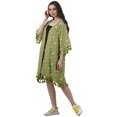 thumbnail image 4 of Moomaya Front Open Printed Shrug 3/4 Sleeve Georgette Beach Cover Up For Women, 4 of 6