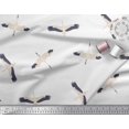 thumbnail image 1 of Soimoi White Poly Georgette Fabric Flying Stork Bird Printed Fabric 1 Yard 42 Inch Wide, 1 of 1