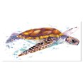 thumbnail image 2 of Aquarelle Tortue de Mer Brune - Toile d'Art Animal Contemporain, 2 of 3