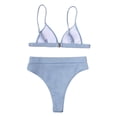 thumbnail image 4 of Qertyioot Women's Swimsuit Set Sexy With Chest Pad Without Underwire Solid Split, 4 of 6