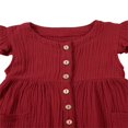 thumbnail image 4 of Toddler Girls Solid Color Dress Summer Ruffle Linen Baby Mini Skirt Cqh, 4 of 6