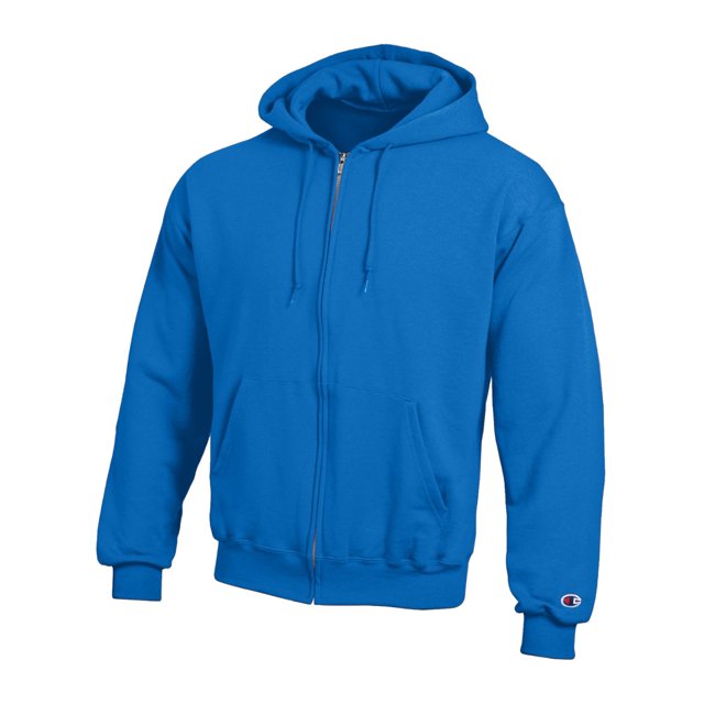 Champion Mens Double Dry Action Fleece Full Zip Hood, S, Royal Blue