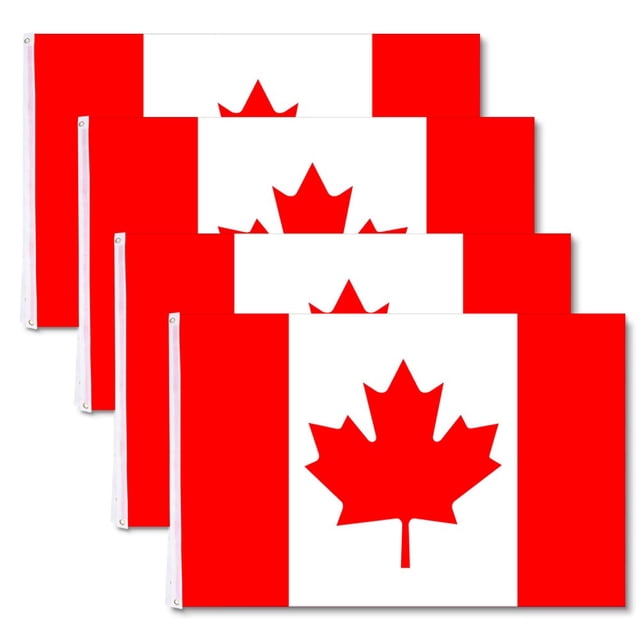 Yescom 4pcs 3'x5' ft Polyester Canada Flag Canadian Maple Leaf Banner Indoor Outdoor Yard for Flagpole